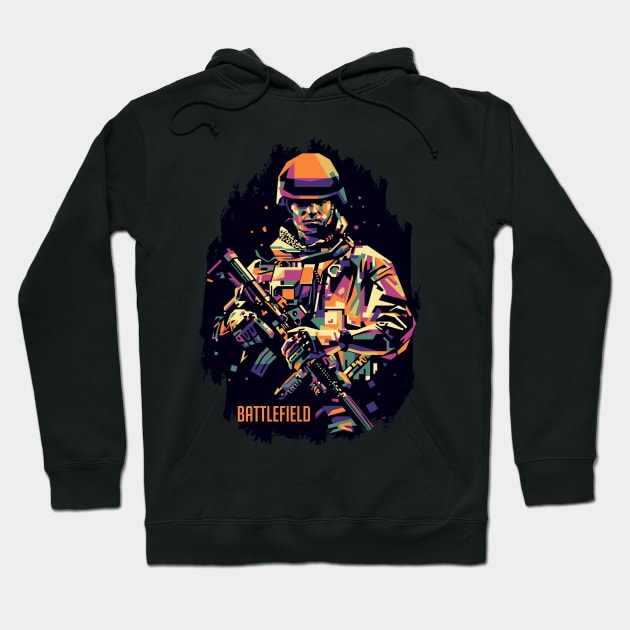 battlefield game WPAP Hoodie by BAJAJU